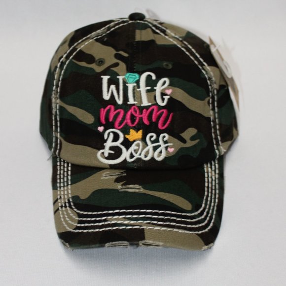KBETHOS Accessories - KBETHOS Vintage Camouflage "Wife, Mom, Boss" Cap